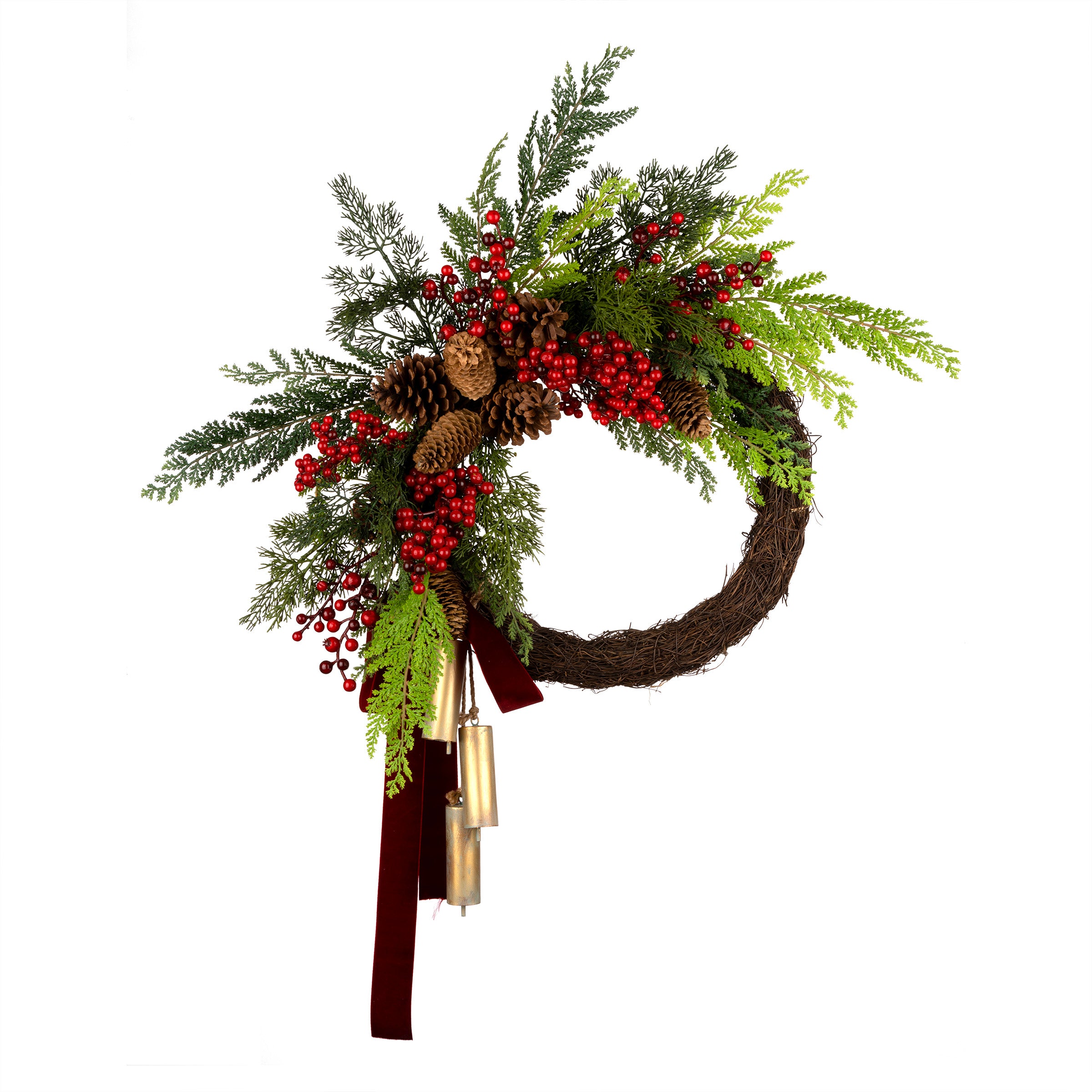 24 in. Christmas Joy Chimes Wreath · National Tree Company