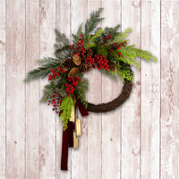 24 in. Christmas Joy Chimes Wreath - National Tree Company