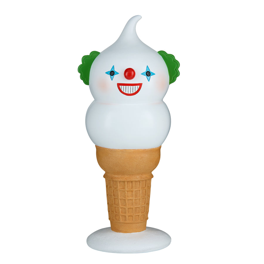 Halloween Creepy Clown I-Scream Cone, White, Tabletop Decoration, 14 inch - National Tree Company