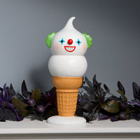 Halloween Creepy Clown I-Scream Cone, White, Tabletop Decoration, 14 inch - National Tree Company