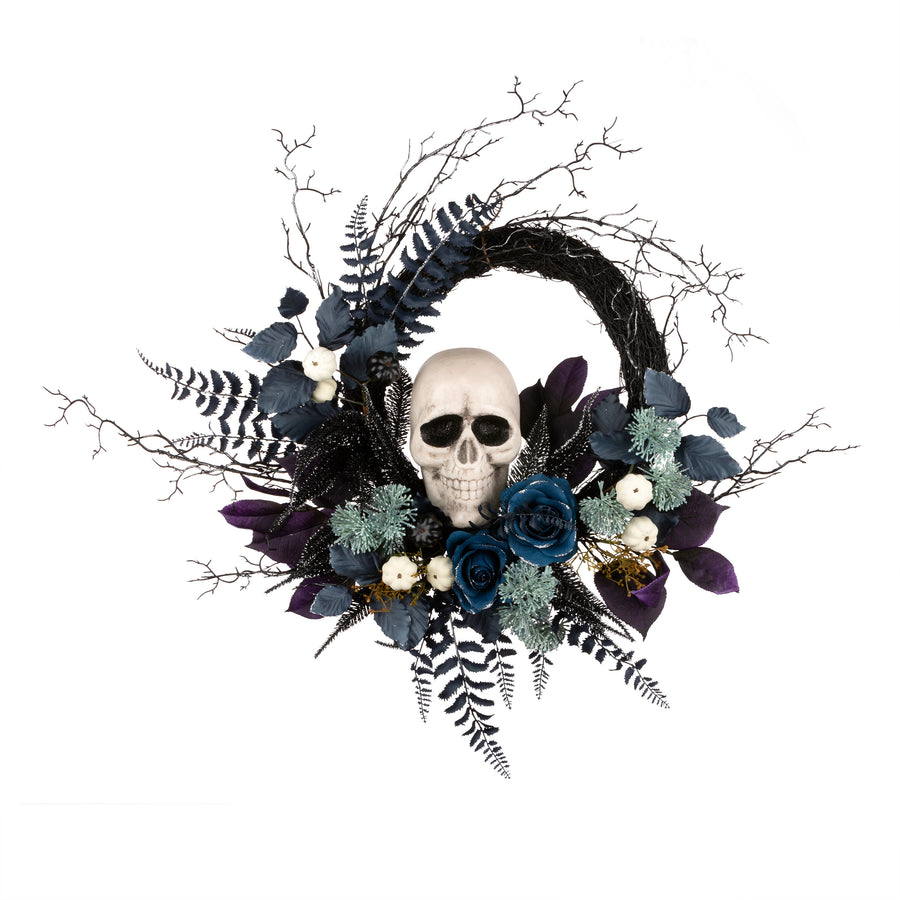 24 in. Halloween Skull Wreath - National Tree Company