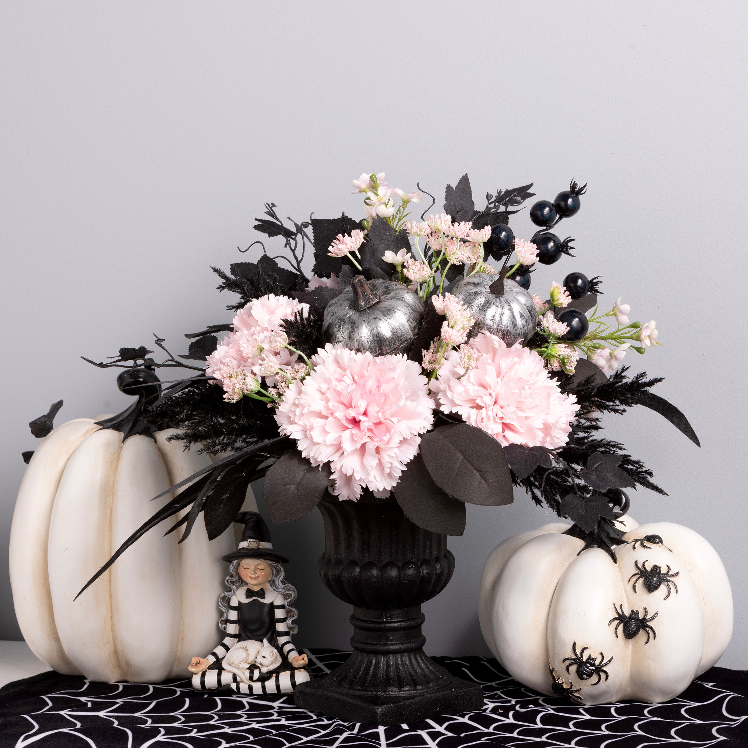 Halloween Wedding Trophy Black selling Pink & Silver Elegant Floral Pumpkin Table Centerpiece Costume Contest Hallowedding Wedding Halloween Decor