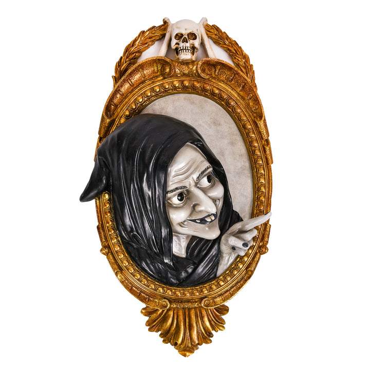 Halloween Hanging Wall Decoration, Black, Witch in Mirror, 2 Feet