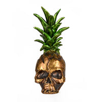 Halloween Tabletop Decoration, Gold, Pineapple Skull, 14 Inches - National Tree Company