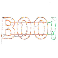 Halloween Lighted Sign Decoration, White, 'BOO!',LED Lights, Plug In, 3 Feet - National Tree Company