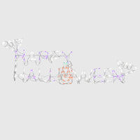 Halloween Lighted Sign Decoration, White, Happy Halloween Sign, LED Lights, Plug In, 57 Inches - National Tree Company