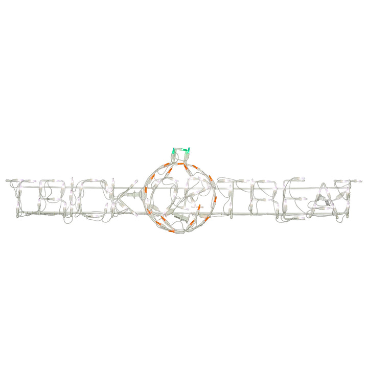 Halloween Lighted Sign Decoration, White, Trick or Treat, LED Lights, Plug In, 52 Inches