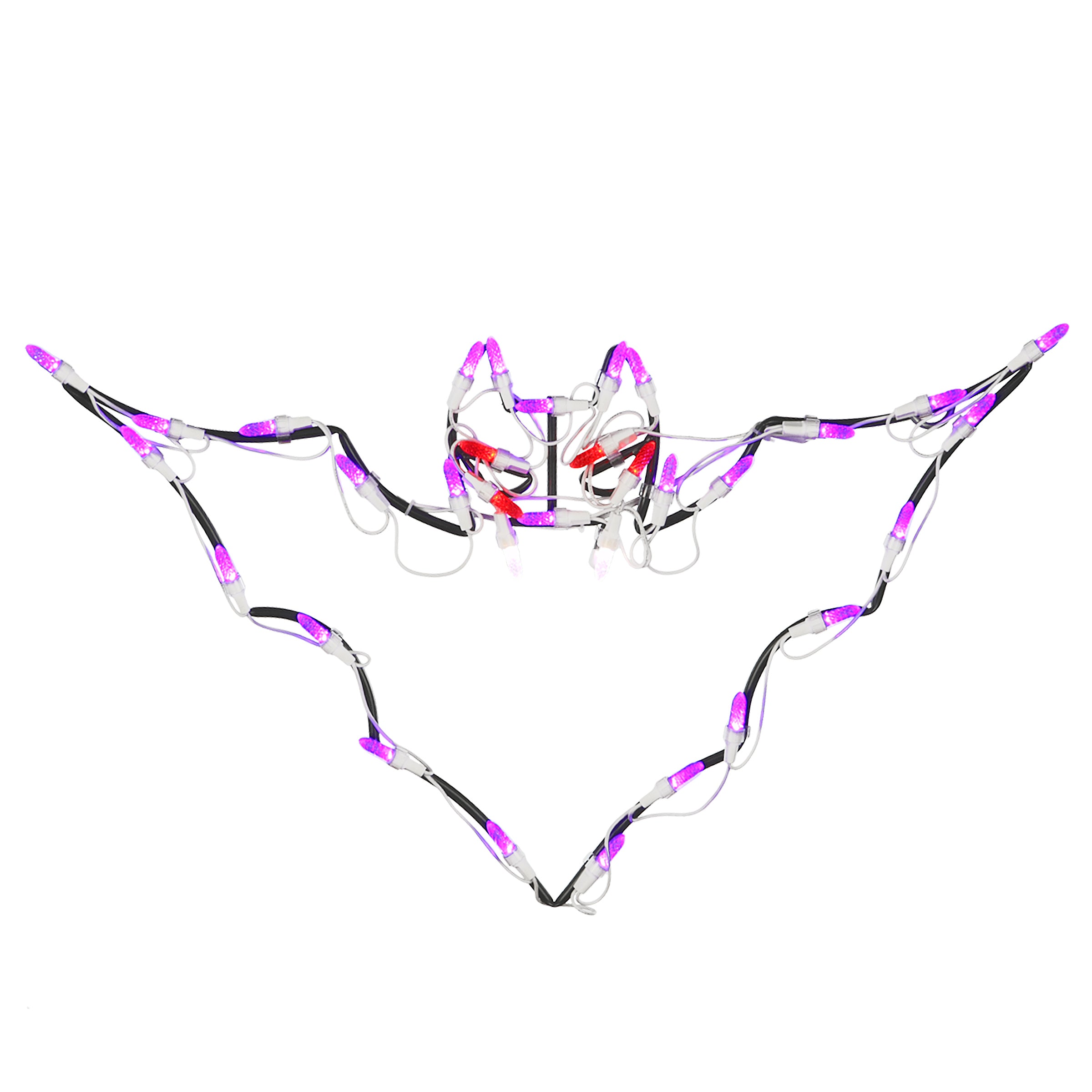 2025 New Halloween 3D Lighted Bats, LED Purple Lighted 3D Bats Halloween Decoration Upgrade Led Glowing Bat Group Hanging Wall Luminous Glow Clings Mu