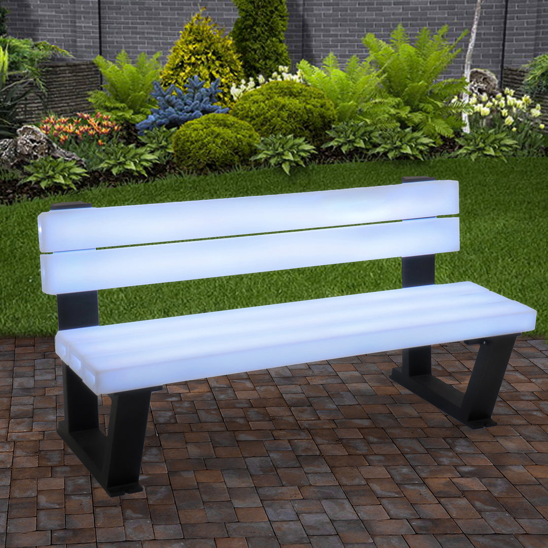 57" Dynamic Illuminations Park Bench with Multi-Function LED Lights