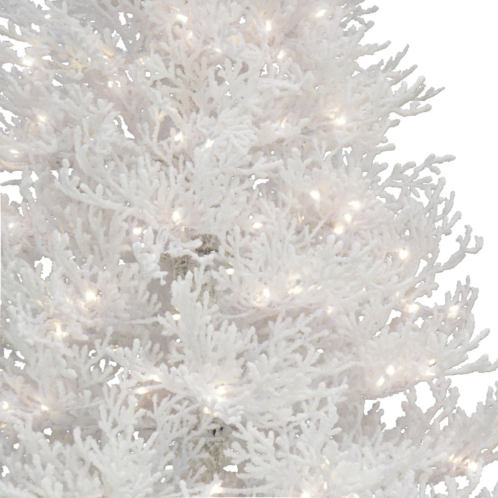 HGTV Home Collection Pre-Lit Christmas by the Sea Coral Artificial Tree Pre-Strung with Warm White LED Lights , Plug In, HGTV Home Collection, Coral, 6.5ft