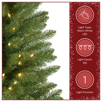 4 ft. Pre-Lit Havenwood Fir Slim Tree with Warm White LED Lights - National Tree Company
