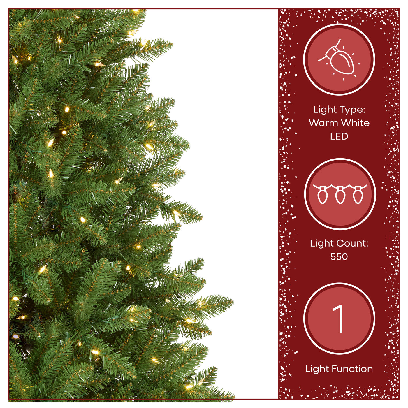 7.5 ft. Pre-Lit Havenwood Fir Slim Tree with Warm White LED Lights - National Tree Company