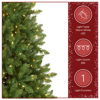 7.5 ft. Pre-Lit Havenwood Fir Slim Tree with Warm White LED Lights - National Tree Company
