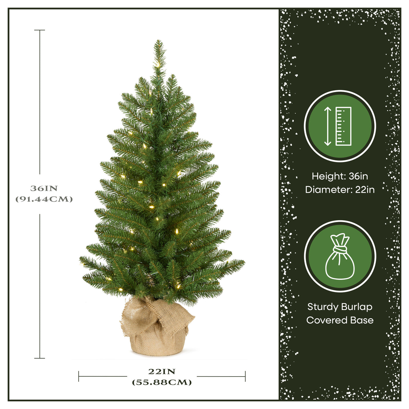 3 ft. Pre-Lit Havenwood Fir Slim Tree with Warm White LED Lights - National Tree Company