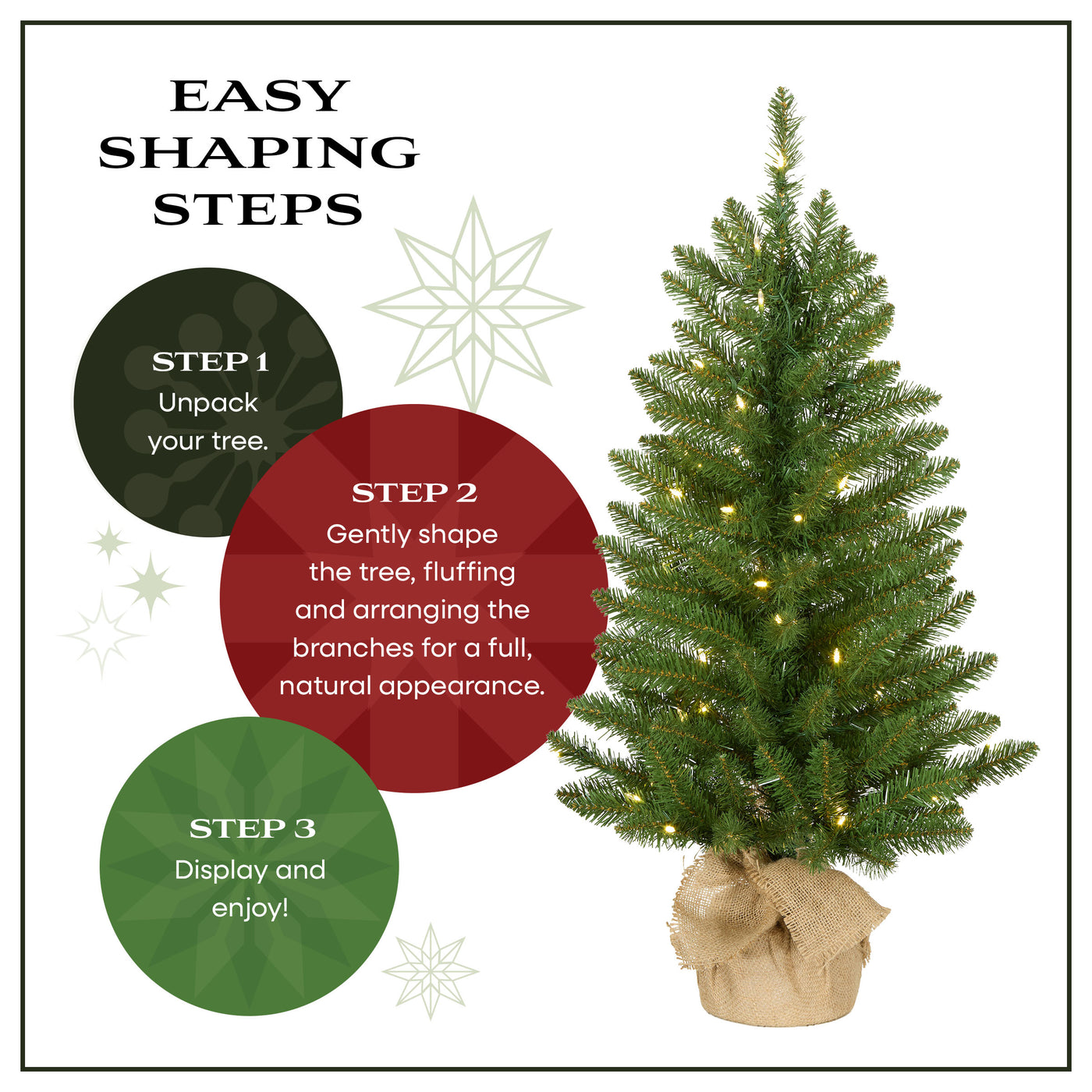 3 ft. Pre-Lit Havenwood Fir Slim Tree with Warm White LED Lights - National Tree Company
