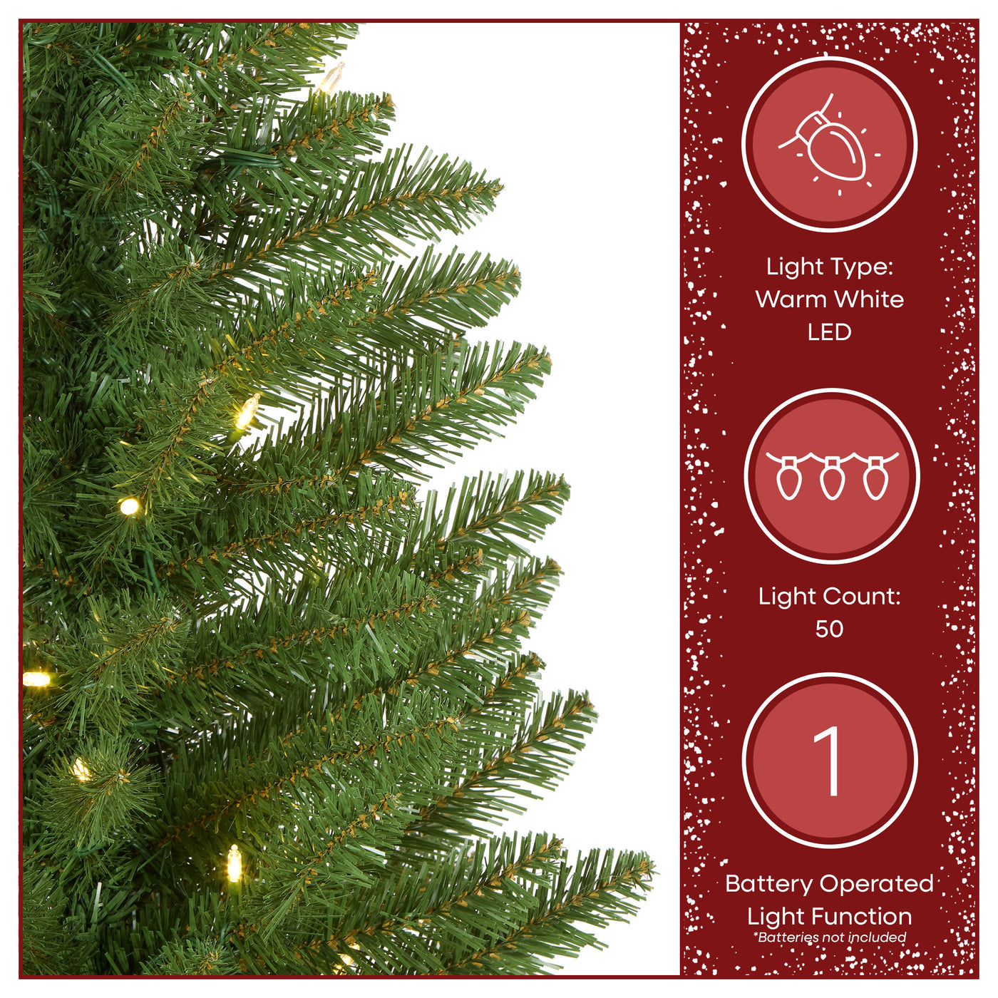 3 ft. Pre-Lit Havenwood Fir Slim Tree with Warm White LED Lights - National Tree Company