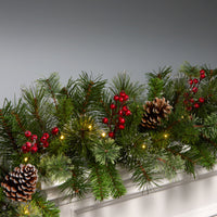 9 ft. Iced Berry Pine Garland with LED Lights - National Tree Company