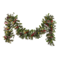 9 ft. Iced Berry Pine Garland with LED Lights - National Tree Company