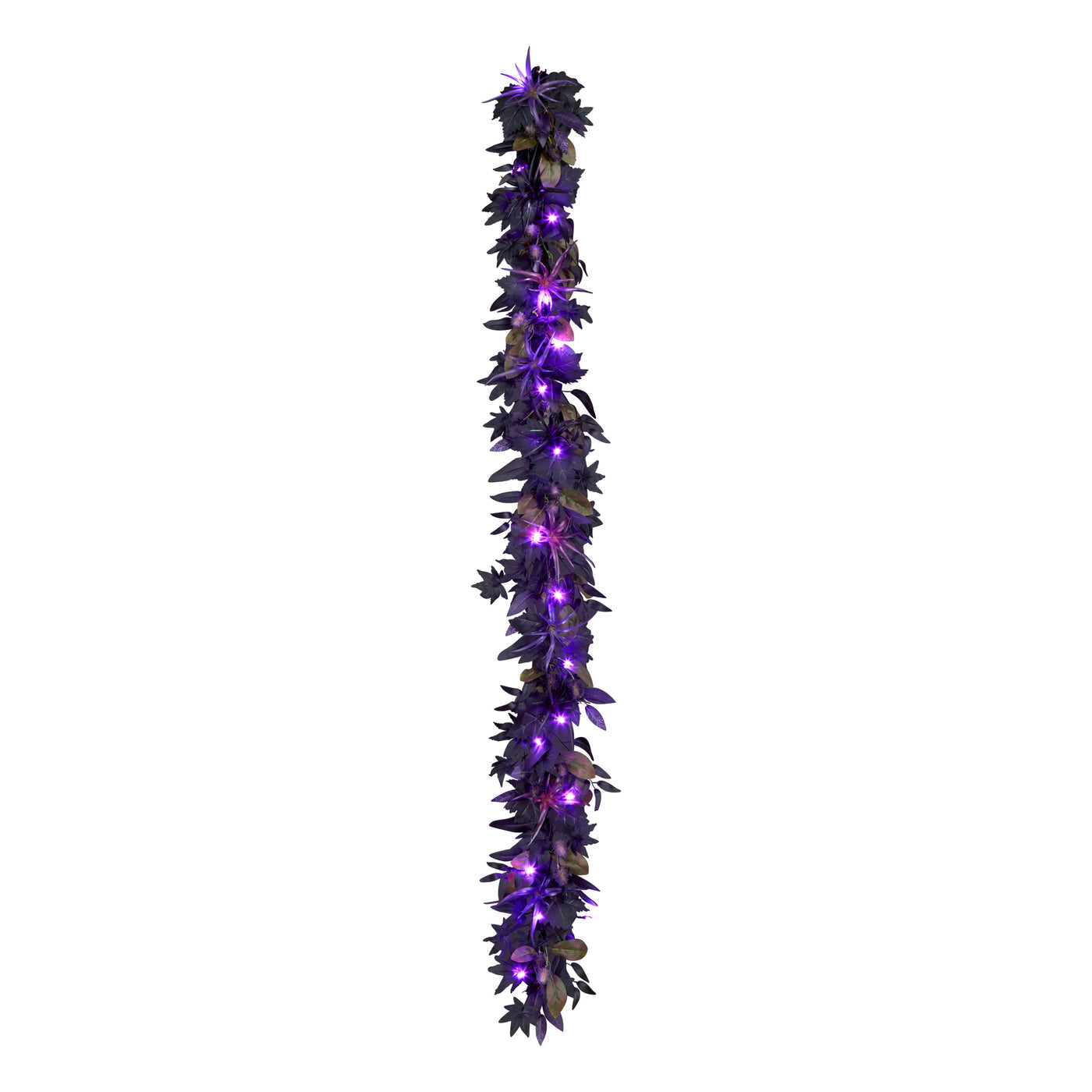 Halloween 6ft Artificial Scare in the Air Garland, 30 Purple LED Lights, Battery Operated - National Tree Company