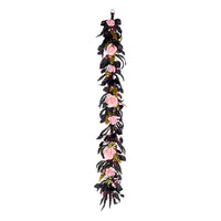 Halloween  6ft Artificial Cute and Creep Garland, 50 Pink LED Lights, Battery Operated - National Tree Company