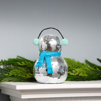 10in. Dicso Ball Snowman with Blue Scarf - National Tree Company