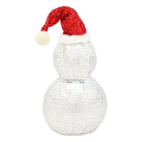 12 in. Disco Ball Snowman with Santa Hat - National Tree Company