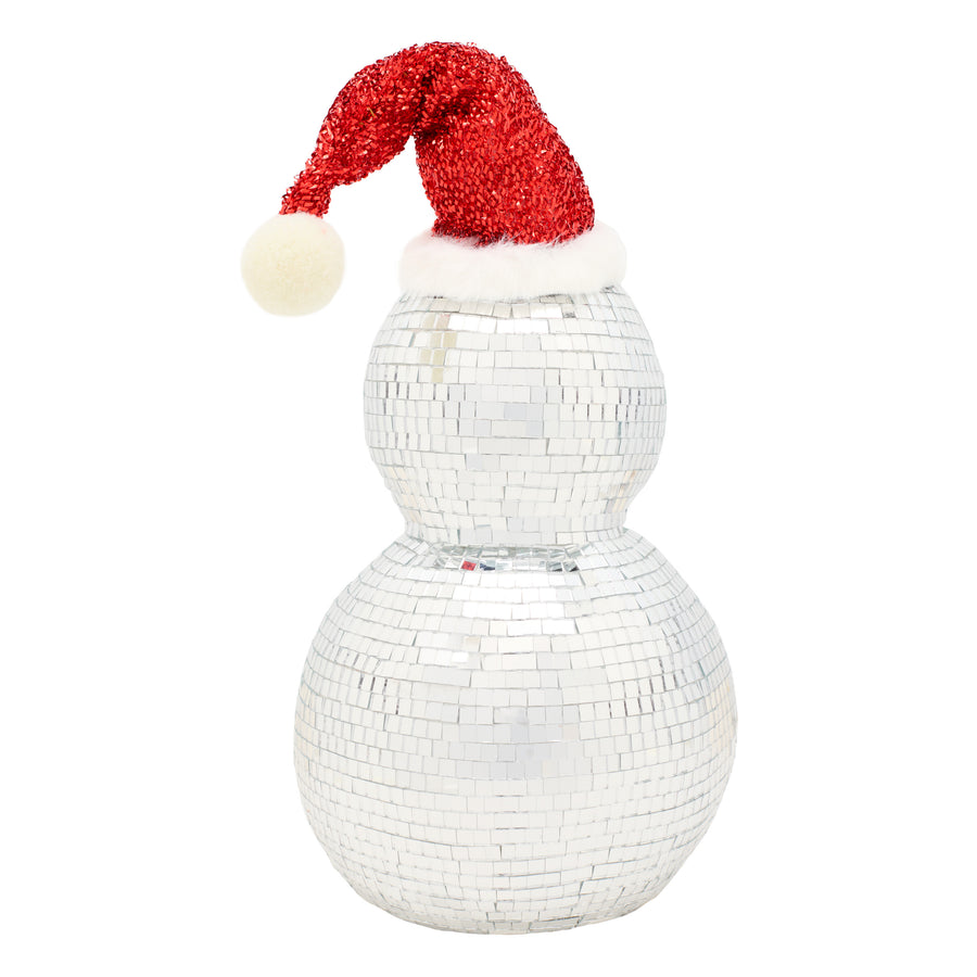 12in. Disco Ball Snowman with Santa Hat - National Tree Company