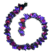 Halloween 9 ft. Black Fiber Optic Garland with Purple and Orange Lights - National Tree Company