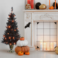 4 ft. Black Entrance Tree with String of Orange Lights - National Tree Company