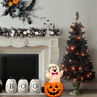 4 ft. Black Entrance Tree with String of Orange Lights, Plug-In - National Tree Company