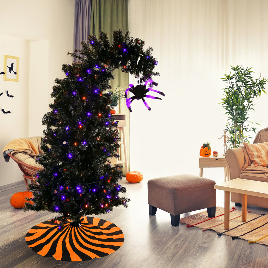 Halloween Hairy Spider Decoration, Black and Purple, 20 Inches