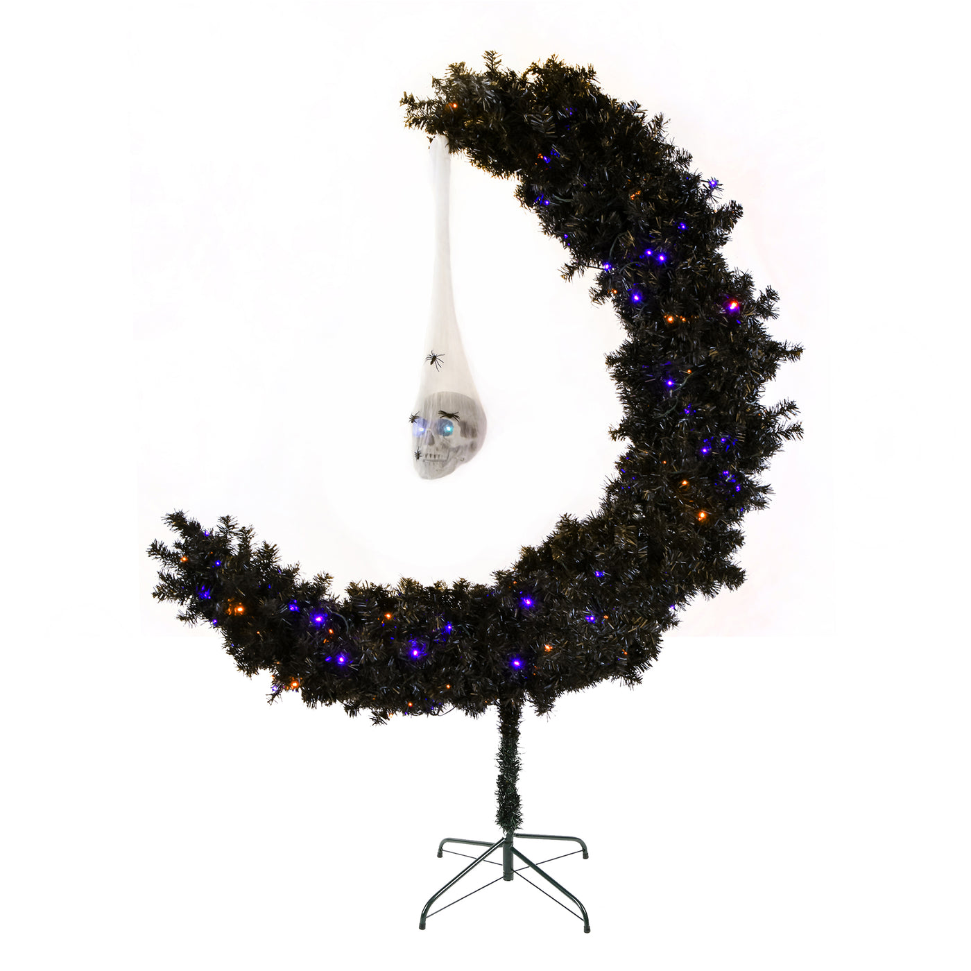 6 ft. Halloween Pre-Lit Moon Shaped Tree Decoration with LED Lights - National Tree Company