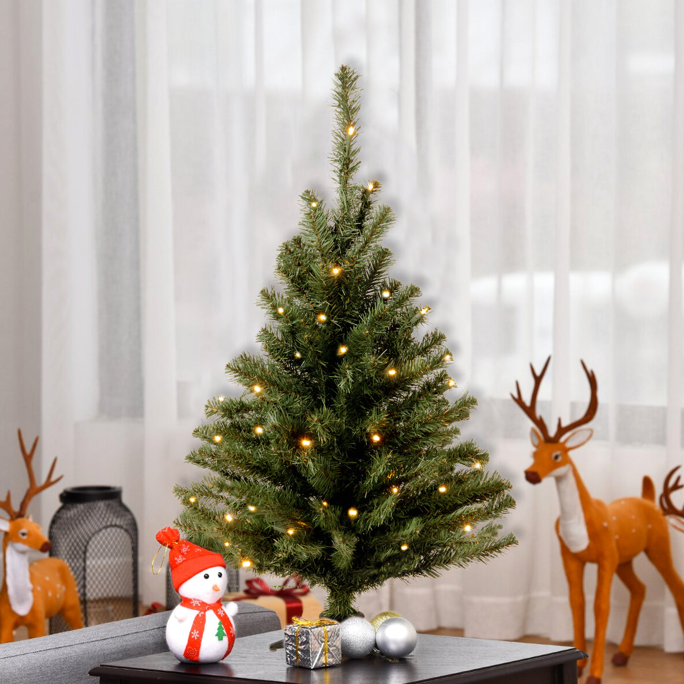 3 ft. Pre-Lit Kincaid Spruce Tree with Clear Lights - National Tree Company