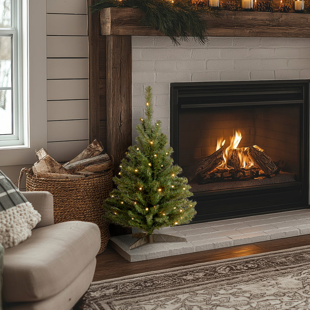 3 ft. Pre-Lit Kincaid Spruce Tree with Clear Lights, Plug-In · National ...
