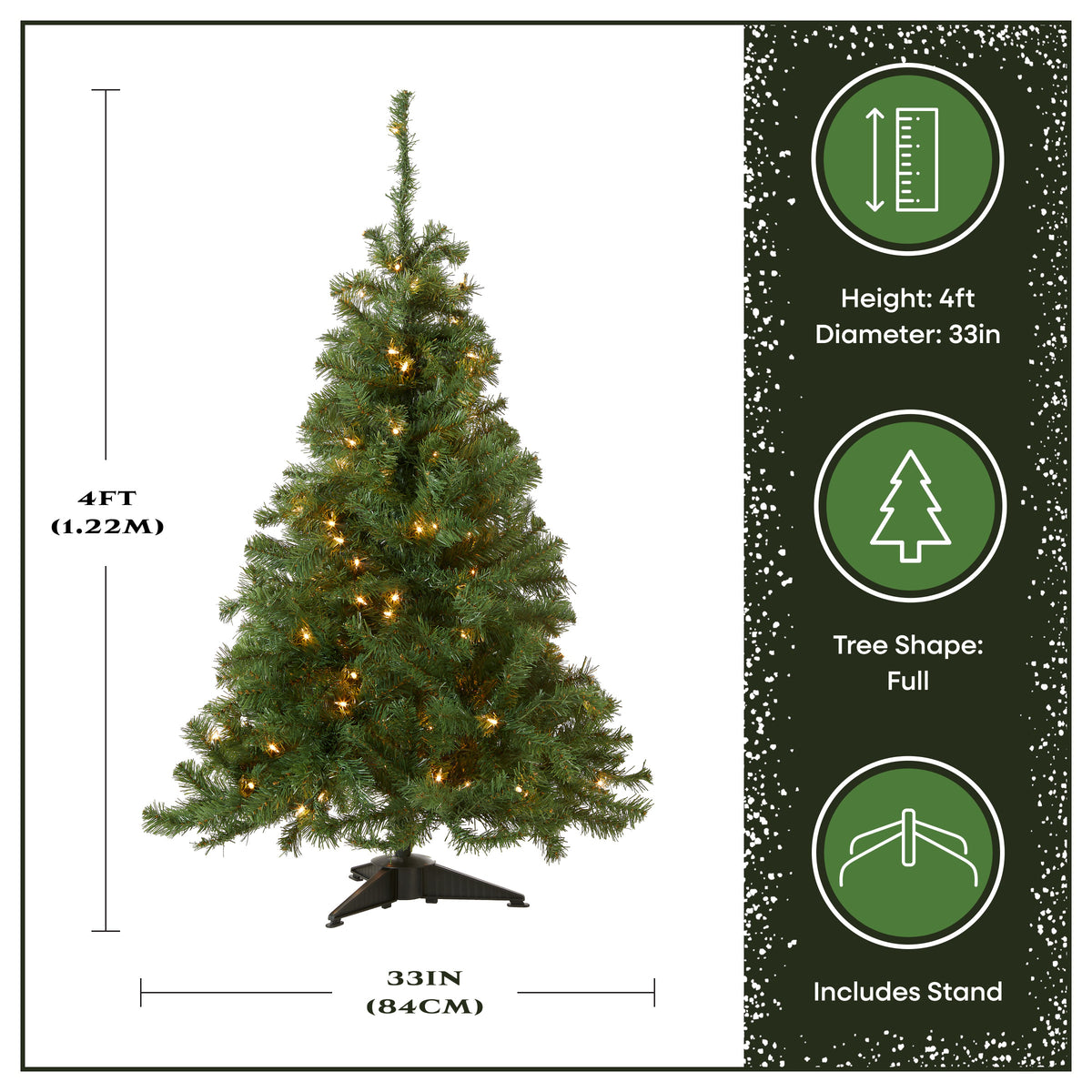 4 ft. Pre-Lit Kincaid Spruce Wrapped Tree with Clear Lights - National Tree Company