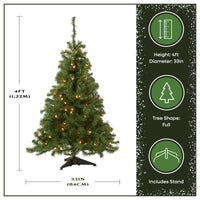 4 ft. Pre-Lit Kincaid Spruce Wrapped Tree with Clear Lights - National Tree Company