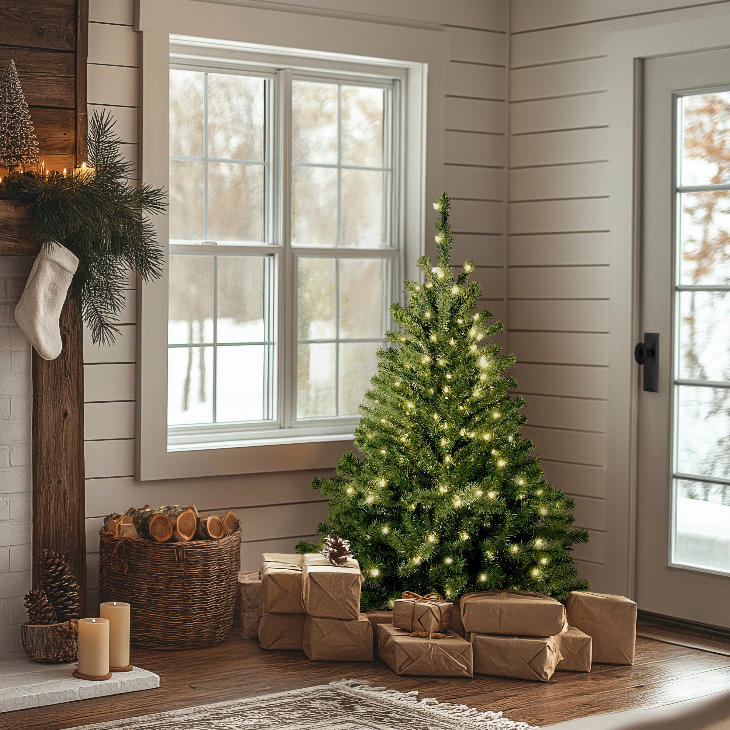 treeページ 6 ft. Pre-Lit Kincaid Spruce Tree with Clear Lights