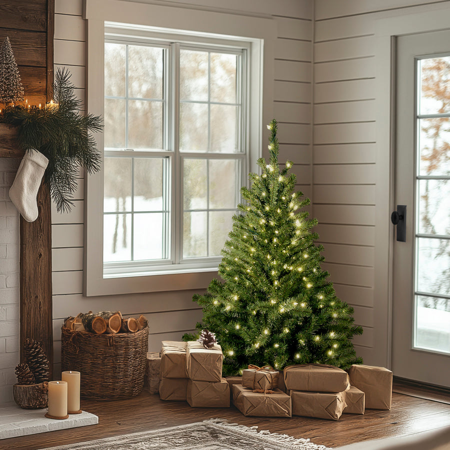 4 ft. Pre-Lit Kincaid Spruce Tree with Clear Lights