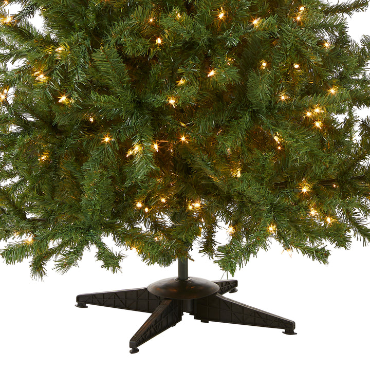 Pre-Lit Artificial Medium Christmas Tree, Green, Kincaid Spruce, White Lights, Includes Stand, 6 Feet