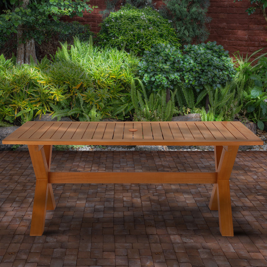 72x38x29 in. Eucalyptus Grandis Wood Farm House Style Table, Natural Color