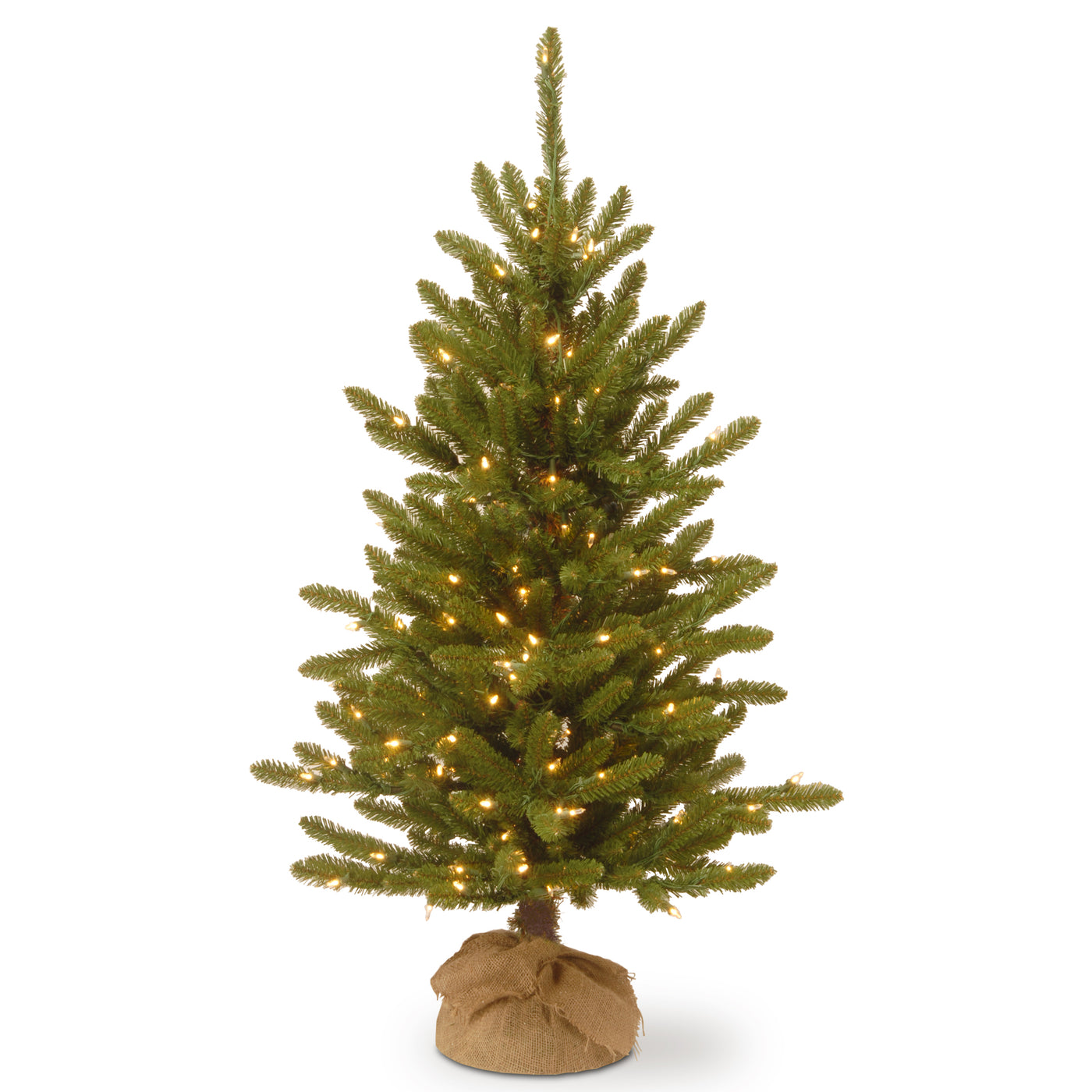 4 ft. Pre-Lit Kensington Fir Tree in a Burlap Sack with Clear Lights - National Tree Company