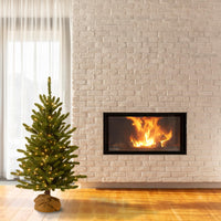 4 ft. Pre-Lit Kensington Fir Tree in a Burlap Sack with Clear Lights - National Tree Company