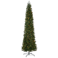 10 ft.Pre-Lit Kingswood Fir Pencil Slim Tree with Clear Lights - National Tree Company