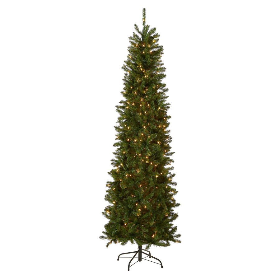 10 ft. Pre-Lit Kingswood Fir Pencil Slim Tree with Clear Lights - National Tree Company