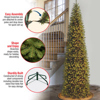 12 ft. Pre-Lit Kingswood Fir Pencil Slim Tree with Clear Lights - National Tree Company