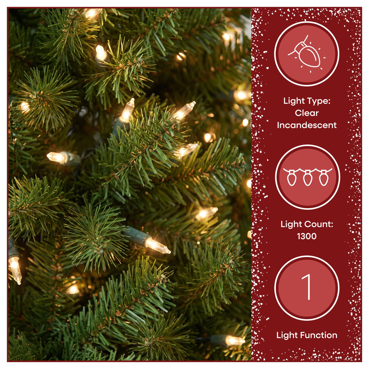 14 ft. Pre-Lit Kingswood Fir Pencil Hinged Tree with Clear Lights - National Tree Company