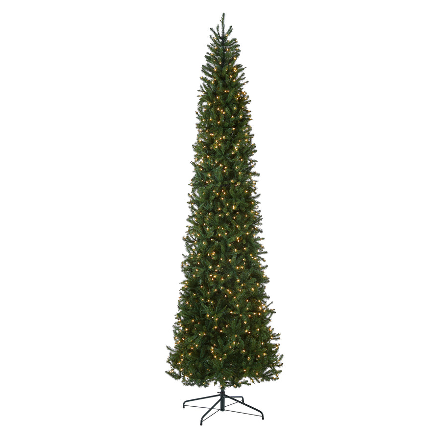 14 ft. Pre-Lit Kingswood Fir Pencil Hinged Tree with Clear Lights, Plug-In - National Tree Company