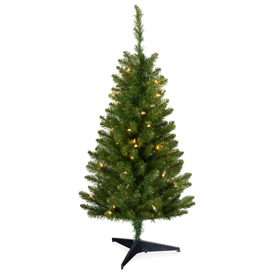 3 ft. Kingswood Fir Pencil Slim Wrapped Tree with Warm White LED Lights - National Tree Company