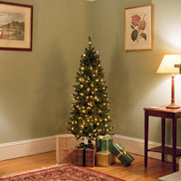 4.5 ft. Pre-Lit Kingswood Fir Pencil Slim Hinged Tree with Clear Lights, Plug-In - National Tree Company