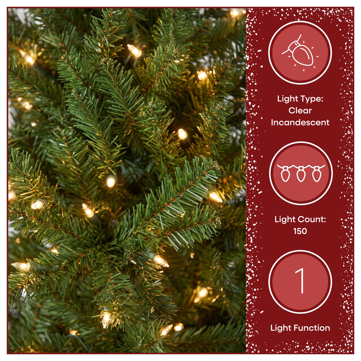 4.5 ft. Pre-Lit Kingswood Fir Pencil Slim Hinged Tree with Clear Lights, Plug-In - National Tree Company